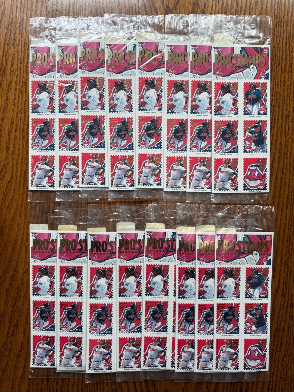 1996 Cleveland Indians Pro Stamps Sticker Sheets